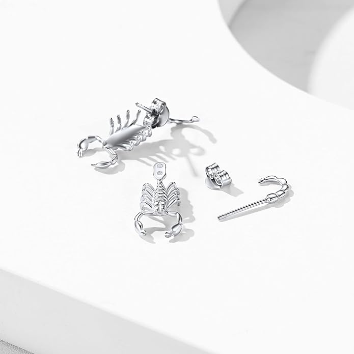 ChicSilver Hypoallergenic 925 Sterling Silver Cute Animal Earrings for Women Lovely Cat/Hedgehog/Turtle Stud Earrings for Sensitive Ears(with Gift Box)