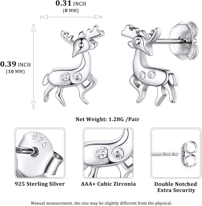 ChicSilver Hypoallergenic 925 Sterling Silver Cute Animal Earrings for Women Lovely Cat/Hedgehog/Turtle Stud Earrings for Sensitive Ears(with Gift Box)