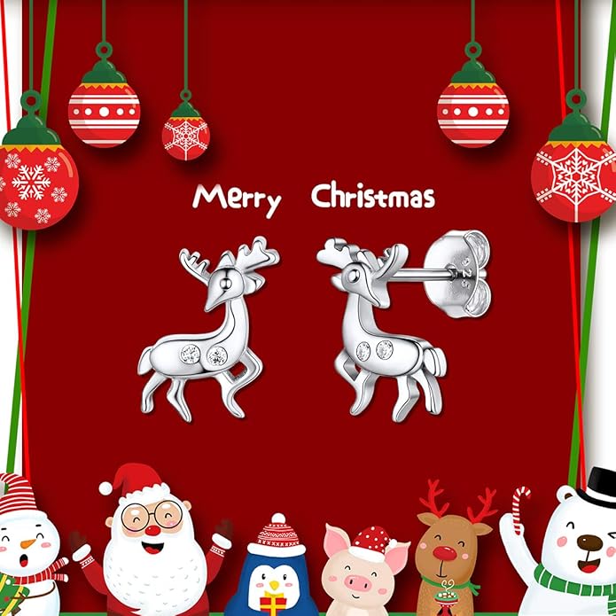 ChicSilver Hypoallergenic 925 Sterling Silver Cute Animal Earrings for Women Lovely Cat/Hedgehog/Turtle Stud Earrings for Sensitive Ears(with Gift Box)