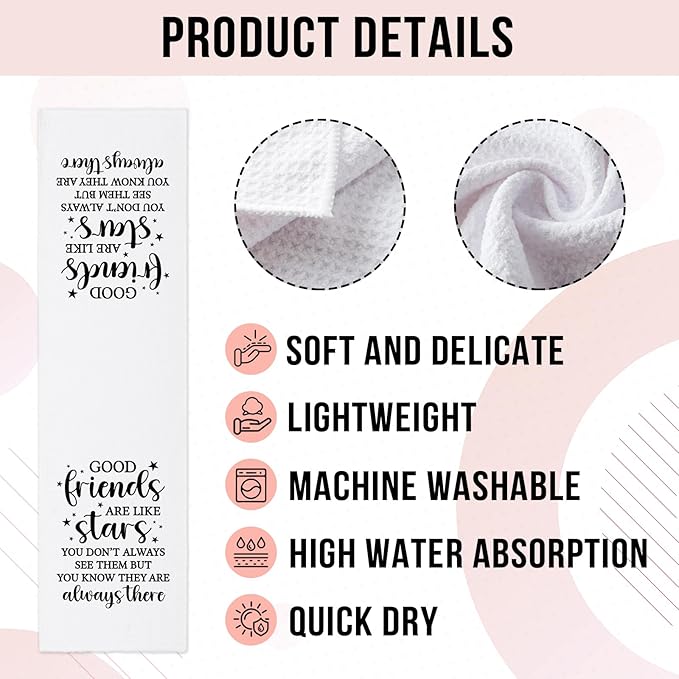 Funny Kitchen Towels for Friends, Good Friends are Like Stars Dishcloths, Friendship Gifts for Women, Good Friends Tea Towels for Kitchen Decor, Sweet Housewarming Gifts for Sister Bestie