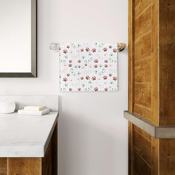 Cat Decor Kitchen Towels,Cat Paw Towels Decor for Kitchen Bathroom Cars,Cat Decor for Home,Cat Lovers Gifts Kitchen Towels 16x24