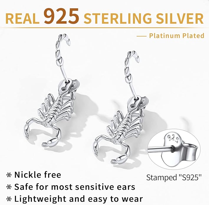 ChicSilver Hypoallergenic 925 Sterling Silver Cute Animal Earrings for Women Lovely Cat/Hedgehog/Turtle Stud Earrings for Sensitive Ears(with Gift Box)